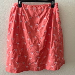 Talbots SKIRT FLAMINGO 14W lined zipper elastic